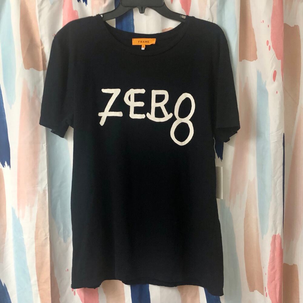 Men’s Frame Denim x Ben Gorham Zero 8 Graphic Tee Shirt in Noir Size Medium